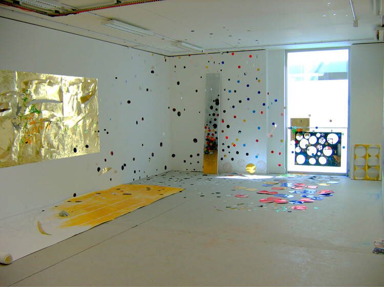 Vision of the Light, Installation view, 2005, different types of paper, acrylic paint and metal wire, variable size