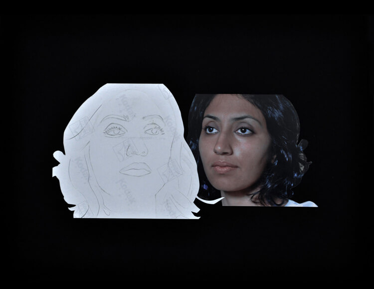 Self Portrait, 2010, photo collage on card sheet, 42 x 31 cm