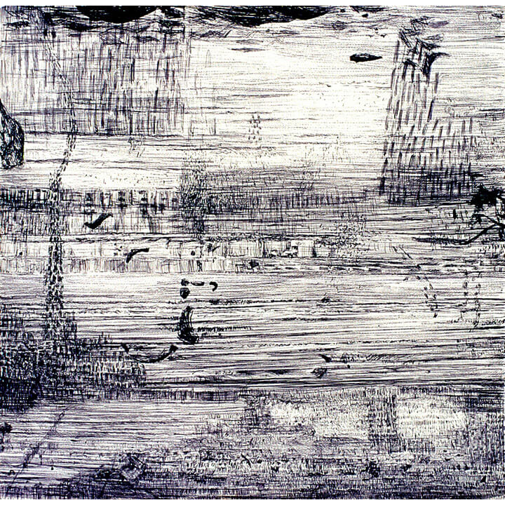 Inversion, 1997, black ink and charcoal on paper, 60 x 60cm