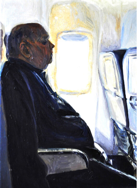 In Confined, 2016, oil on canvas, 30 x 41 cm